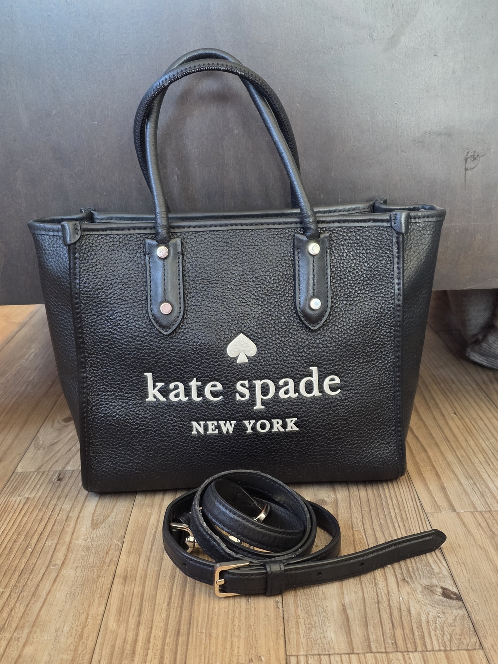 kate spade New York Black Pebbled Leather Tote